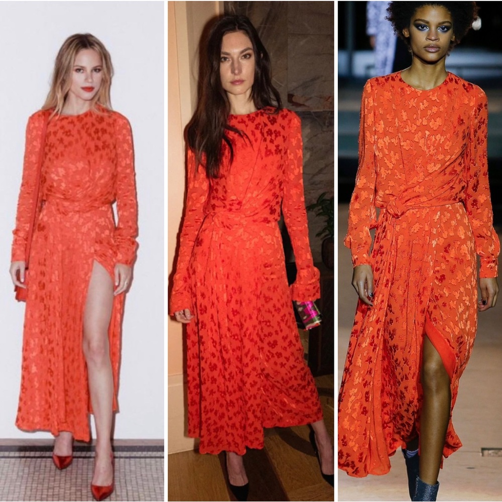 Carolina Herrera Vibrant Orange Dress